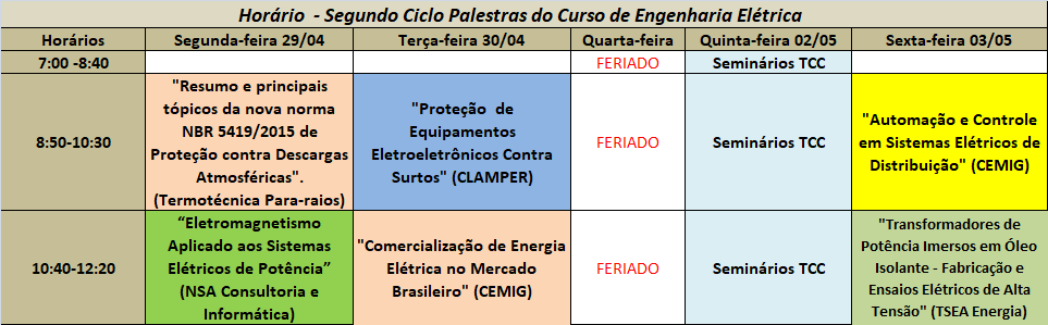 Horário-evento